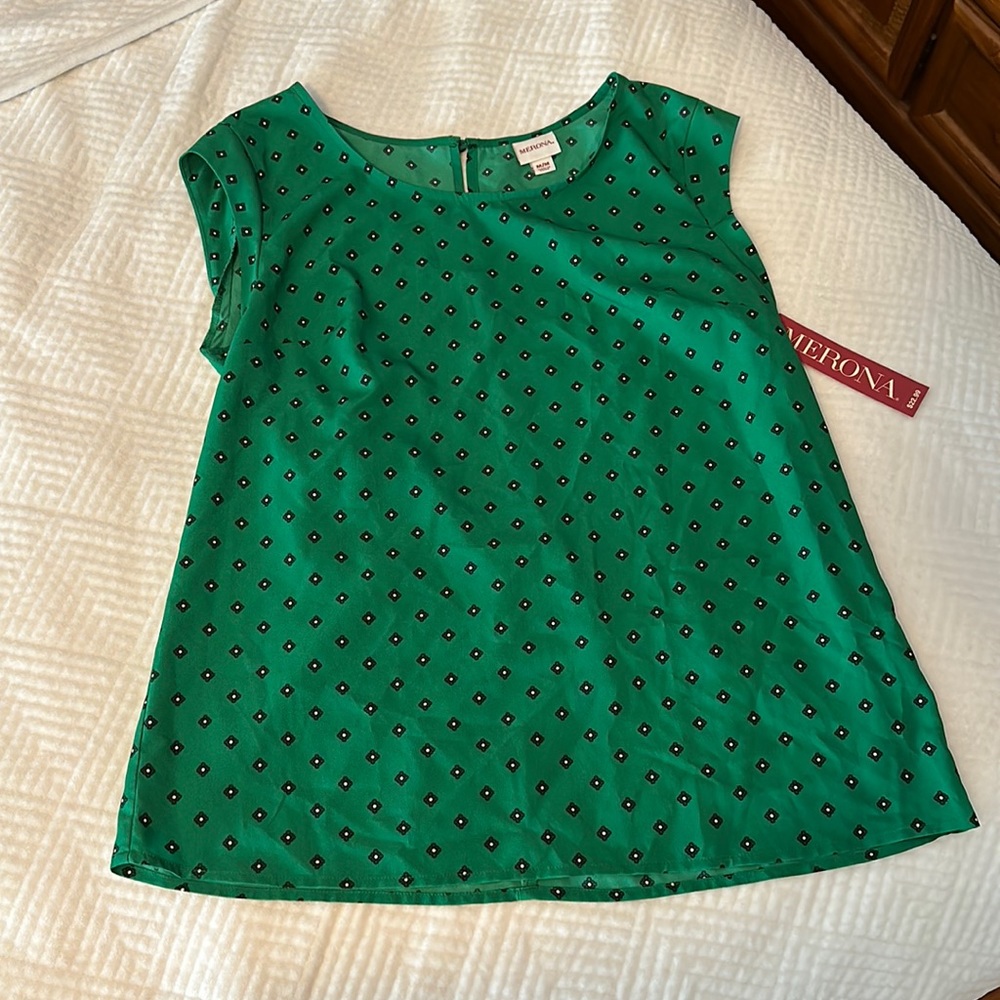 Merona Green Patterned Tops